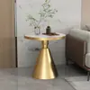 Mesa de Café Pequeña Nórdica de Lujo Ligero, Mesa Lateral para Sofá, Mesa de Esquina para Sala de Estar del Hogar, Mesa Redonda Pequeña Moderna Minimalista de Pizarra y Mármol