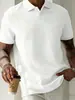 Camisa polo de verano para hombre de comercio exterior transfronterizo de Amazon, color liso, cuello camisero, manga corta, para uso casual diario