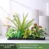 Paisagismo com Plantas Verdes Simulação Floreira Divisória de Piso Arte Floral de Chão Paisagem de Plantas Combinação de Floreira Flor Artificial em Vaso Bonsai Decoração