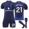 Camisa de futebol infantil do Manchester United 2425 para fora 7 Mount 10 Rashford 18 Casemiro 17 Garnacho