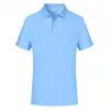Camisa polo de manga curta com contas de fibra, detalhes estampados e bordados, vestuário de trabalho unissex versátil