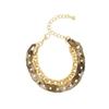 Pulseira de Corrente de Elo de Metal Acrílico Europeia e Americana Cor Cinza Exagerada em Blocos Dupla Camada Pulseira de Pulso Pulseira Especial Transfronteiriça de Guangzhou