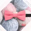 Pajarita de poliéster de color sólido para hombre Ler's, moda de negocios, boda, novio y padrino, pajarita con flor, fabricante, stock listo