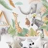 Selva tropical jirafa elefante pegatinas de pared para habitación infantil decoración de sala de estar dormitorio pegatinas autoadhesivas MY
