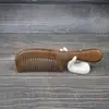 Peine de Sándalo Dorado para Uso en Casa, Peine Tallado de Mango Largo, Peine de Dientes Finos para Cabello Largo, Regalo Unisex, Peine de Sándalo al por Mayor