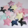 Aproximadamente 4,2cm Patch de Tecido com Glitter Estrela Colorida de Cinco Pontas, Decoração de Acessório de Cabelo Estrela, Acessórios de Vestuário