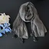 Lenço Fino de Algodão e Linho na Cor Linho, Estilo Intelectual Coreano, Xale de Viagem Elegante para Mulheres, Lenço de Seda Versátil e Estiloso para a Primavera