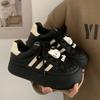 Zapatillas Negras de Nicho para Mujer, Nuevo Modelo 2026, Zapatos Deportivos Casuales Negros de Suela Gruesa que Aumentan la Altura con Puntera de Concha