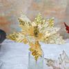 Navidad Flor de Navidad decoración lentejuelas flor de simulación ramas de flor rojo dorado ambiente festivo diseño al por mayor