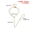Pulsera de Cadena Nueva Transfronteriza Europea y Americana Verano Moda Creativa Cadena de Dedo Minimalista para Mujer Cadena Aplanada Pulsera de Dedo