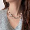 Collar de Mariposa de Diamantes y Perlas Zhengyuan Shijia para Mujer, Elegante, de Moda Nicho, Lujo Ligero, Otoño e Invierno, Cadena de Lana