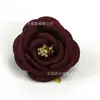 Conjunto requintado de 25 peças de cabeças de rosa bordô vintage simuladas, acessórios DIY para decoração de cena de casamento e hotel, flores artificiais