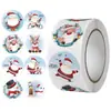 Etiquetas de regalo temáticas de Navidad de dibujos animados transfronterizas muñeco de nieve reno etiquetas adhesivas pegatinas de recompensa de alabanza