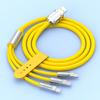 Cable de Datos para Teléfono Móvil Uno a Tres Tipo C Silicona Líquida Carga Superrápida LED Bold Cable de Carga Tres en Uno Venta al Mayoreo