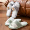Pantuflas de Color Sólido de Moda de Piel Sintética de Conejo con Suelas Suaves, Ligeras y Transpirables para Uso en Casa, Adecuadas para Todas las Estaciones, Lino, para Parejas, Hombres y Mujeres, Viaje