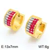 Pendientes de Acero Inoxidable Más Vendidos Transfronterizos, Pendientes Sencillos y Versátiles de Diamante de Barro Multicolor, Clips para Orejas Redondos, Pendientes para Hombres y Mujeres