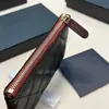 Portatarjetas de Marca Clásica Transfronterizo para Mujer Billetera con Cremallera para Monedas Patrón de Rombos Caviar Cartera de Mano de Piel de Vaca para Monedas