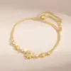 Pulsera de Zirconia de Girasol para Mujer Oro Plata Ajustable Flor Delicada Joyería de Mano Versátil para el Trabajo Accesorios al por Mayor Diseño de Lujo Ligero