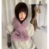 Cachecol Roxo de Pelúcia Estilo Coreano para Mulheres, Novo Modelo de Inverno, Engrossado para Aquecimento, Proteção para o Pescoço, Design Cruzado no Pescoço, Fashion