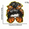 Patches de Tecido de Basquete com Tema Esportivo, Patches Decorativos Bordados em Computador com Borda Dourada, Acessórios para Roupas, Emblemas Termocolantes, em Estoque