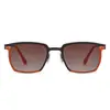 Óculos de Sol Populares Transfronteiriços para Homens, Óculos Tendência Estilo Rua Outdoor Bicolor de Luxo Leve, Óculos de Sol Metálicos de Alto Padrão Retrô para Mulheres