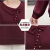 Nova moda outono, camisa base para mulheres de meia-idade, camiseta estilosa de corte solto que afina, blusa de manga comprida para mulheres de meia-idade e idosas
