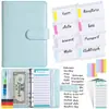 Bolsa com Zíper para Caderno Transfronteiriço em Estoque Caderno Macaron Couro PU Livro de Orçamento Caderno Planejador de Dinheiro Planejador