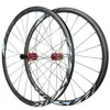Juego de ruedas de carretera con freno de disco para bicicleta de 700C, juego de ruedas todoterreno de tracción recta, versión con eje cilíndrico de liberación rápida de seis garras y anillo 120