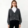 Chaqueta Suéter de Terciopelo de Visón Estilo Nuevo 2026 Principios de Otoño Nuevo Estilo Coreano para Mujer Estilo Perezoso de Gama Alta Cárdigan Tejido para Mujer