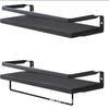 Amazon Kitchen Water Cup Hanger Wall Madeira Maciça Ferro Arte Combinado com Decoração Armazenamento Rack Porta-copos Cabide de Parede de Madeira