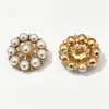 Botones metálicos de perla con forma floral pequeña y a la moda, adecuados para abrigos de alta gama, cárdigans y suéteres, botones accesorios sencillos