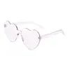 Fabricante Original Gafas de Sol Color Melocotón Brillante Forma de Corazón Montura de Gelatina Color Corazón Gafas de Sol de Una Pieza Sin Montura con Forma de Corazón