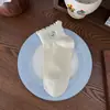 Meias Ins de Verão Finas com Babados e Decote Baixo, Estilo Coreano, com Bordado de Animal Fofo, Meias Brancas Curtas para Barco Estilo Lolita