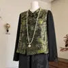 Conjunto de colete de alta qualidade para mulheres de meia-idade, modelo novo do outono de 2026, novo estilo chinês, conjunto retro de três peças para mulheres de meia-idade e idosas