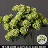 Flores de Rosa Crema de 3 Cabezas Decoración de Fondo de Boda Flores de Bordillo Materiales para Arreglos Florales Boda Estilo Europeo Flores de Seda Flores Artificiales
