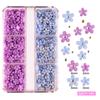 Transmisión en Vivo Transfronteriza Macarrón Tridimensional Resina Flor de Cinco Pétalos Mixta Amazon Mayorista Cambia de Color Manicura Bolitas de Acero Pequeñas Mayorista