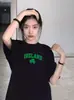 Camiseta Casual de Manga Corta para Mujer Estilo Japonés Verano Atuendo para Pareja Versátil Estampado de Letras Talla Grande para Mujer Comercio Exterior Transfronterizo