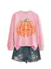 Amazon eBay sitio independiente moda casual elegante mujer libro calabaza cuello redondo manga larga sudadera para exportación