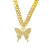 Colar de Borboleta Novo Produto Transfronteiriço, High-End, Cheio de Diamantes, Colar de Corrente Cubana Estilo Ins Fashion e Versátil, Joias Transfronteiriças