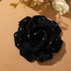 Outono e Inverno Coreano Tecido Preguiçoso de Bolinhas Camélia Clipe DIY Elástico de Cabelo Acessório de Cabeça Colar Acessórios de Flor para Roupas