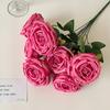 Simulação 7 rosas de concubina imperial buquê falso sala de estar desktop arranjo de flores diy decoração de quarto de casamento adereços de flores para segurar na mão fotografia
