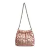 Bolso de Hombro Individual Fruncido de Lujo para Mujer Verano 2026 Estilo Coreano Simple Estilo Ins Bolso Versátil de Cadena para Debajo del Brazo