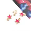 1 Accesorio de Joyería DIY Color Oro K Aleación de Esmalte Colgante Pequeño Pulsera Encanto Pequeña Estrella de Esmalte Pentagrama