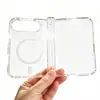 Aplicable a Estuche Magnético con Bisagra de Esquina Redondeada para Apple iPhone Duo, Cubierta Protectora Transparente Plegable de PC+TPU a Prueba de Caídas