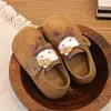 Zapatos Birkenstock para Niñas 2026 Otoño/Invierno Nuevo Estilo Zapatos Cálidos de Princesa con Forro de Felpa Suela Suave Antideslizante Dibujos Animados Zapatos Individuales para Niña