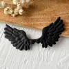 Cuero PU Felpa Grabado Alas de Murciélago Diablo Material Hecho a Mano DIY Decoración Lolita Accesorios de Abanico de Soporte