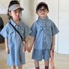Traje de Verano de Mezclilla para Niños Niños 2026 Nueva Moda de Verano Elegante Vestido para Bebé Niña Ropa Casual para Hermanos