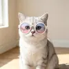 Gafas para Mascotas Gato Perro Mini Montura Redonda Gafas de Sol Figura de Muñeca Gafas Decorativas para Tomar Fotos Accesorios de Disfraz para Mascotas
