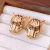 Pendientes de Cabeza de Leopardo de Aguja de Plata Transfronterizos Europeos y Americanos, Diseño de Nicho, Pendientes Únicos y Exagerados, Accesorios de Oreja Ligeros de Lujo de Moda y Tendencia