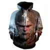 Roupa Masculina Outono e Inverno Jogo Mito Negro: Wukong Series Peripheral 3D Digital Printing Masculino com capuz